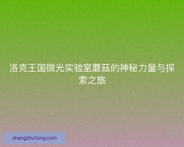 洛克王国微光实验室蘑菇的神秘力量与探索之旅